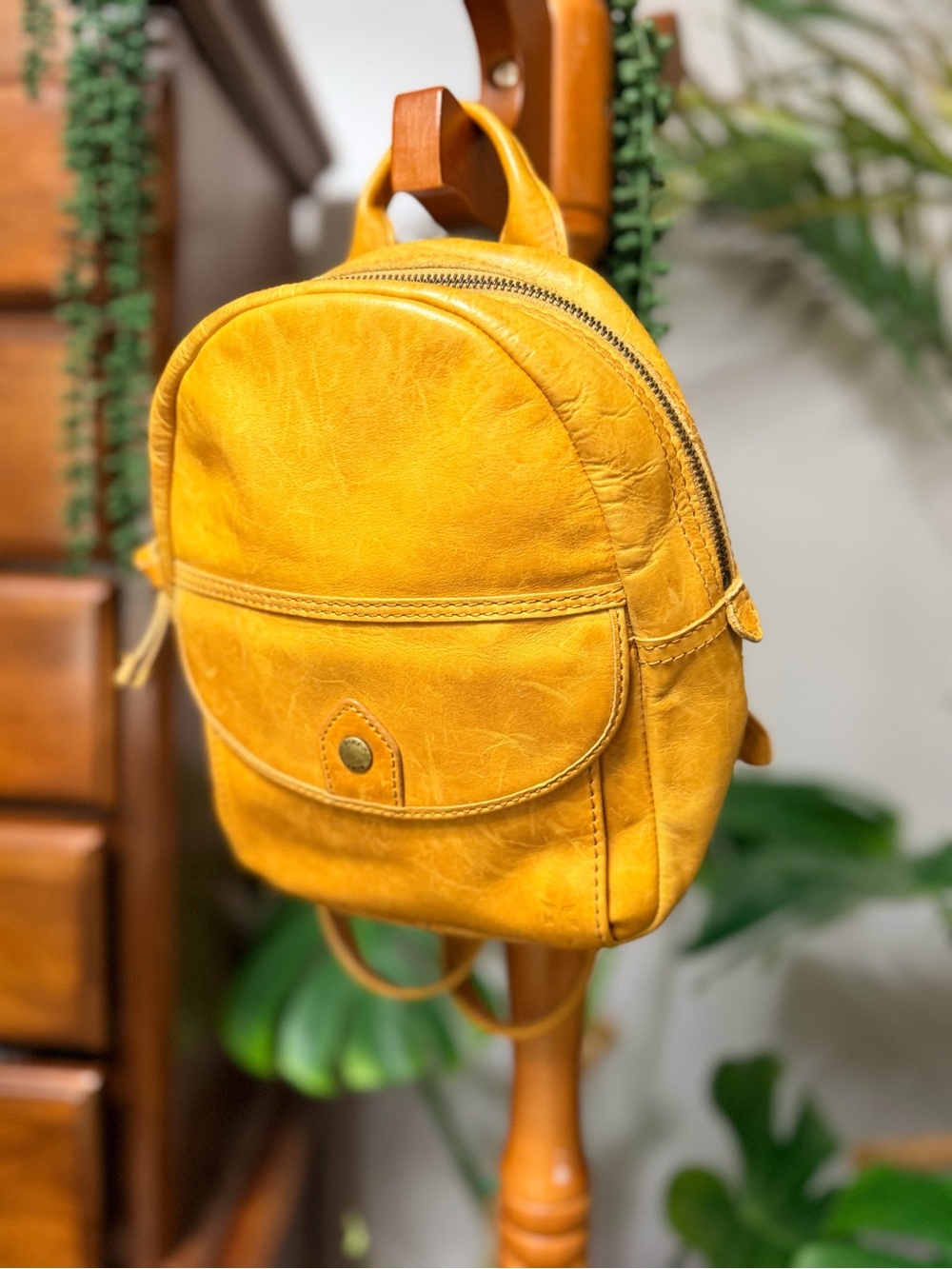 ✨ RARE FIND! NWT FRYE MELISSA MINI LEATHER BACKPACK IN MUSTARD ✨
